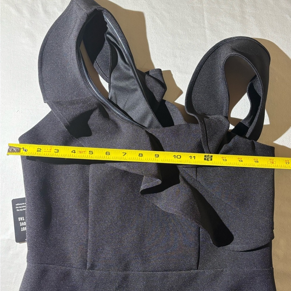 Express Black Asymmetrical Ruffle Dress - Picture 9 of 9